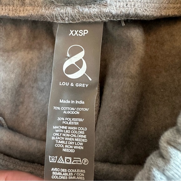 Lou & Grey NEW Fleece Joggers Pants Heather Grey SOFT Pockets Womens XXS Petite - Picture 5 of 5